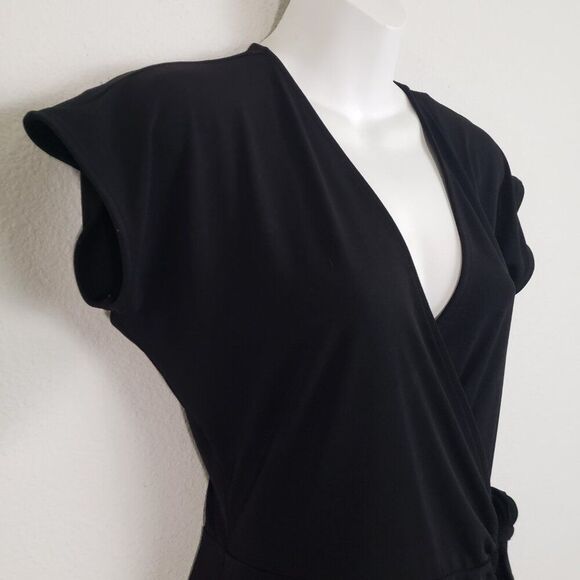 Michael Kors Wrap Dress Medium Black Classic Business Classic Slinky Romantic - Picture 5 of 11